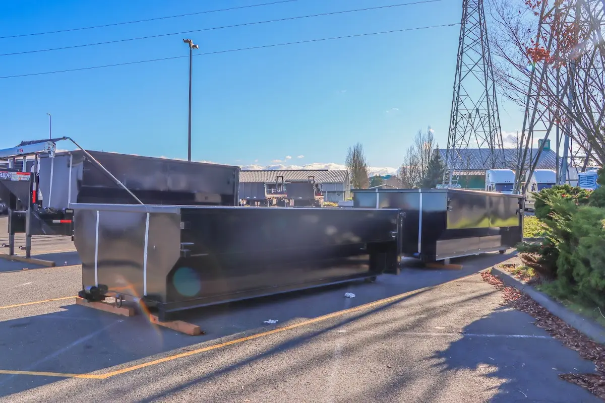 Roll-off dumpster ready for waste disposal at job site for Commercial Dumpster Rental in Meraux